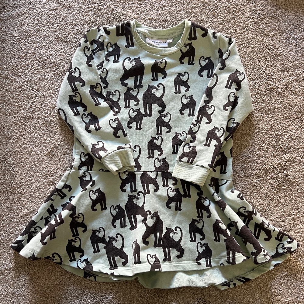 Mini rodini organic panther dress